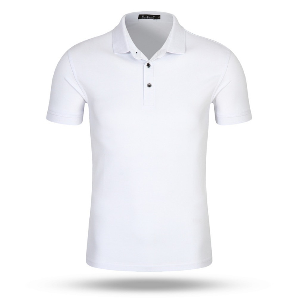 New Lapel Short-Sleeved Combed Cotton Advertising Sports T-Shirt Solid Color Cultural Shirt