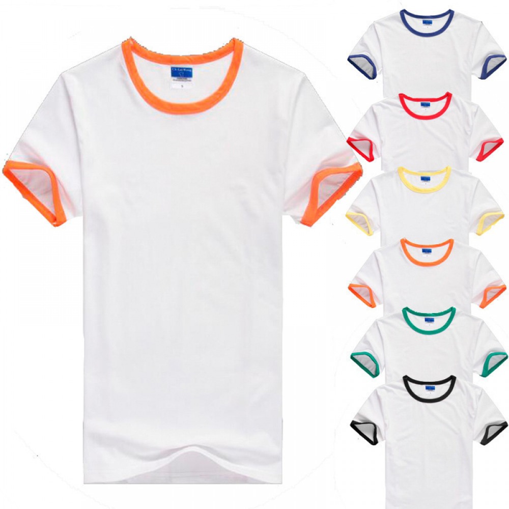 Men's New Summer Wear Stitching Round Neck Fashion Casual Base Short Sleeve T-Shirt