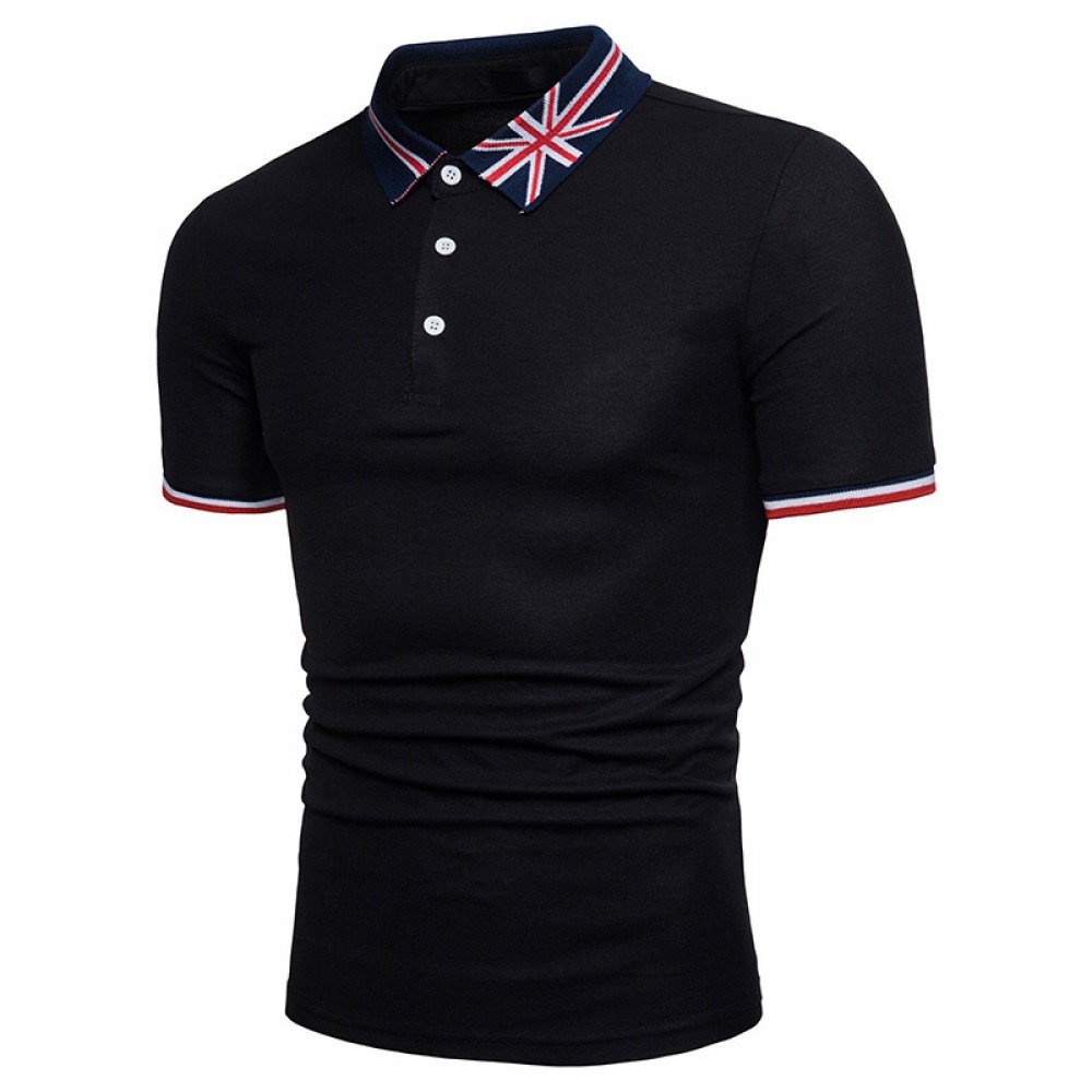 T-Shirt Men's Short-Sleeved Polo Shirts Solid Color Lapel T-Shirt